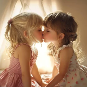 Girls Sharing a Kiss