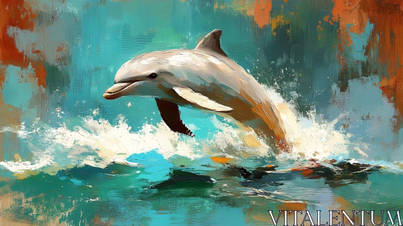 Oceanic Dolphin Art AI Image