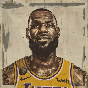 LeBron James Detailed Portrait Art