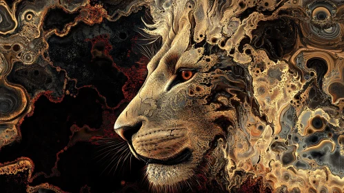 Abstract Lion Portrait