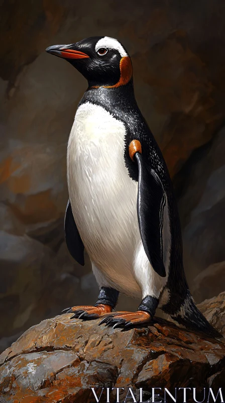 Stone Perch for a Penguin AI Image