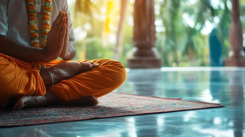 Meditative Pose in Peaceful Setting