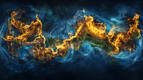 Fiery Dance in Blue Currents