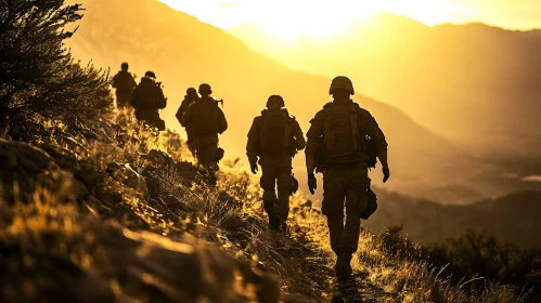 Military Team at Sunset