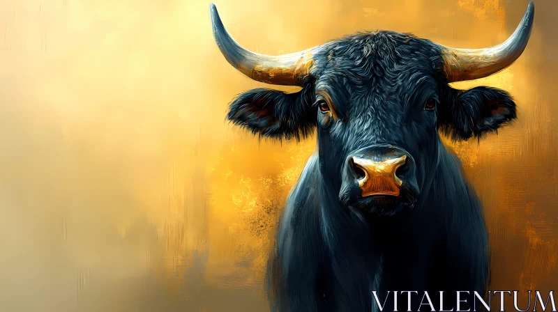 Artistic Bull Portrait AI Image