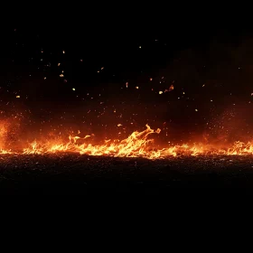 Fiery Composition with Burning Embers