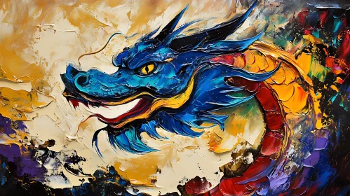 Colorful Dragon Head Artistic Impression