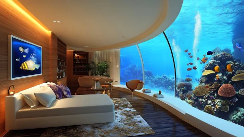 Underwater Luxury: Modern Bedroom with Ocean Views