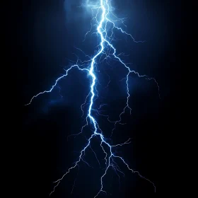 Powerful Lightning Strike in the Night