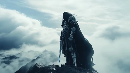 Armored Knight on Mountain Top