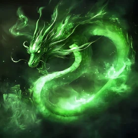 Jade Wyrm: Coiled in Mystical Haze