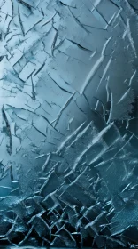 Abstract Art of Broken Glass in Frozen Movement