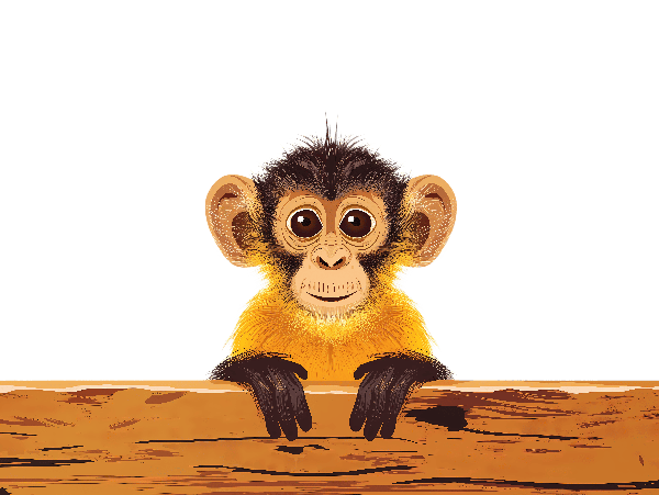 Adorable Monkey Art for T-Shirts POD Design