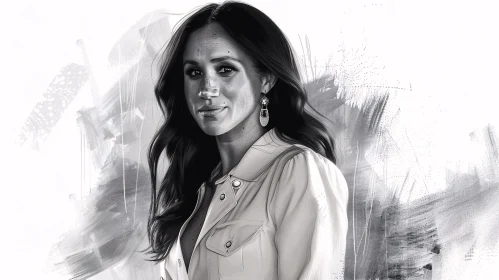 Meghan Markle Artistic Monochrome Portrait