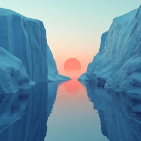 Tranquil Mountain Sunset Reflection