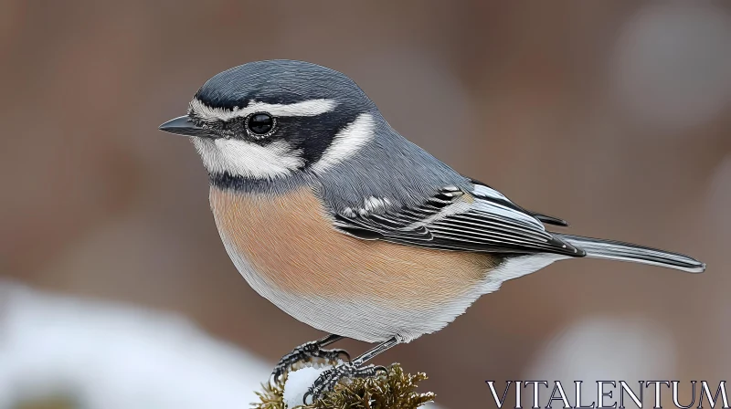 Colorful Small Bird on a Branch AI Image