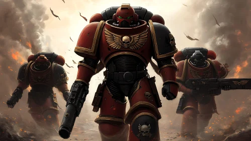 Space Marine Squad in Battle