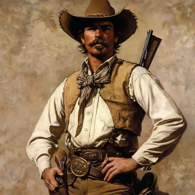 Classic Western Cowboy with Gun