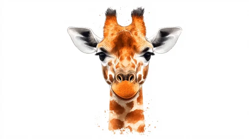 Giraffe Head Art Illustration