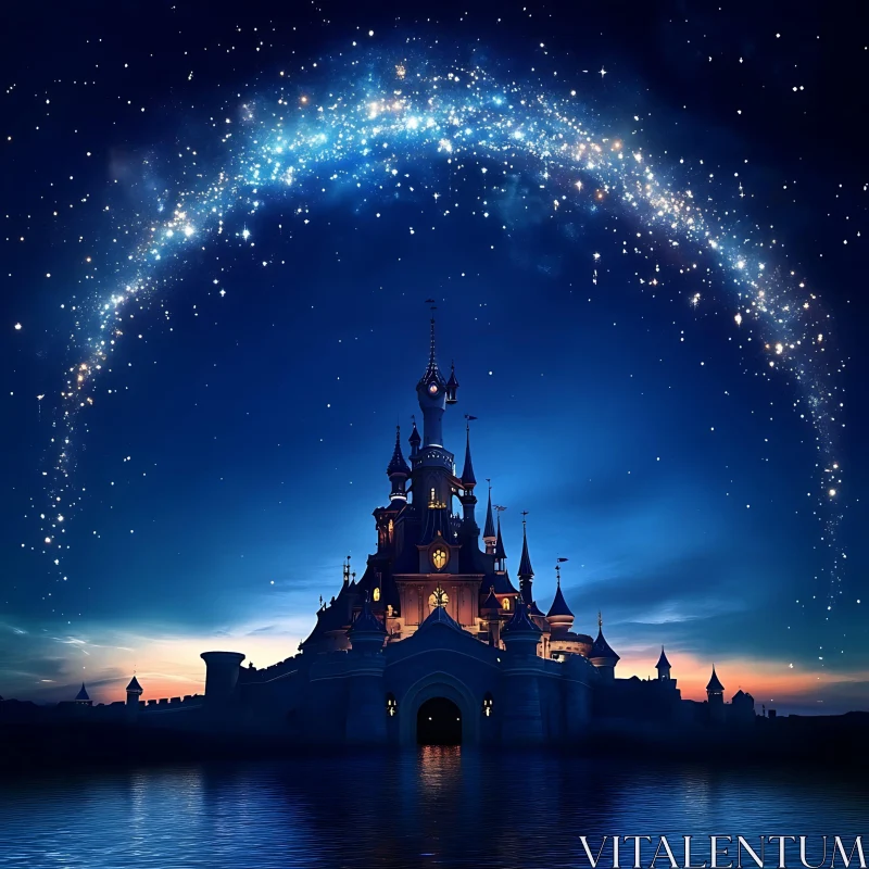 AI ART Magical Kingdom at Nightfall