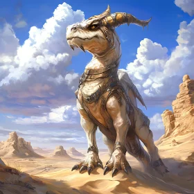 Desert Dragon with Leather Straps Illustration