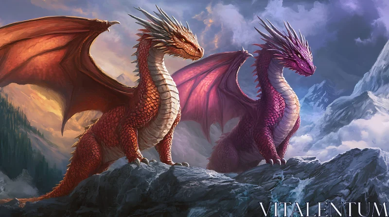 AI ART Fantasy Dragons Landscape