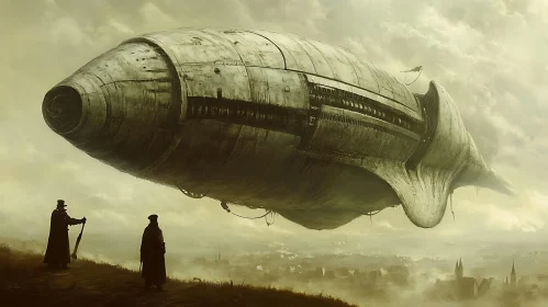 Steampunk Airship Fantasy Illustration