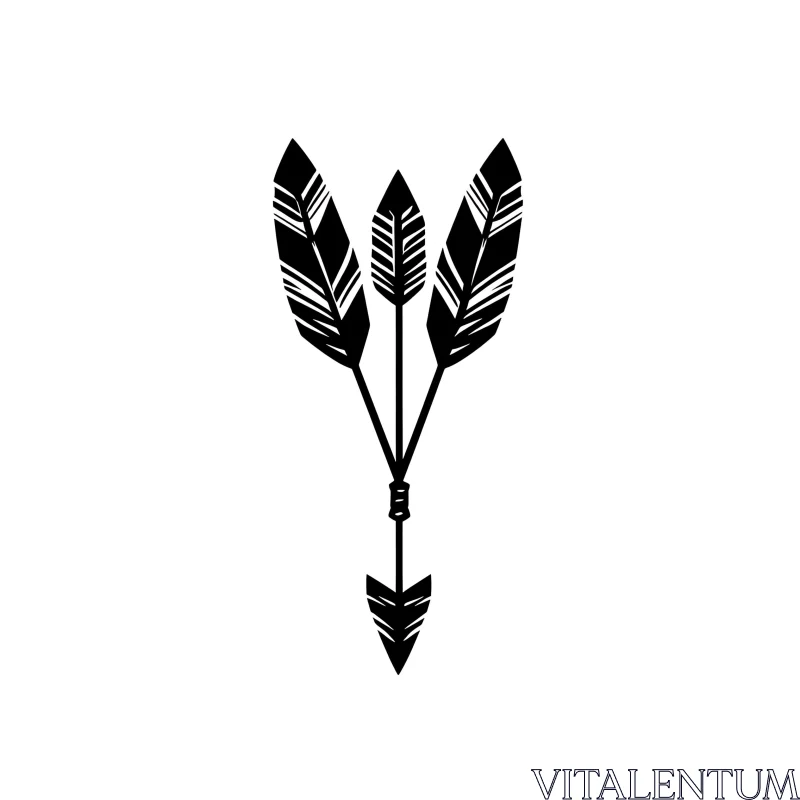 AI ART Monochrome Feathered Arrow Design