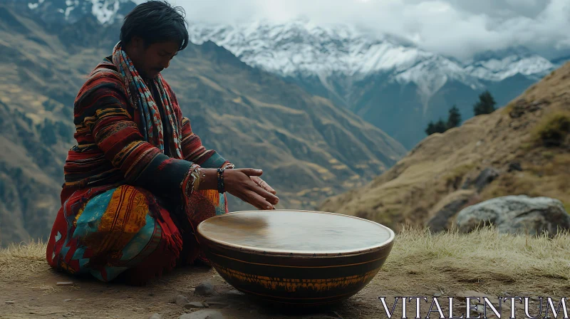 Mountain Drummer AI Image