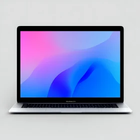 Stylish Silver Laptop with Colorful Screen