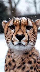 Winter Wildlife: Cheetah in Snow