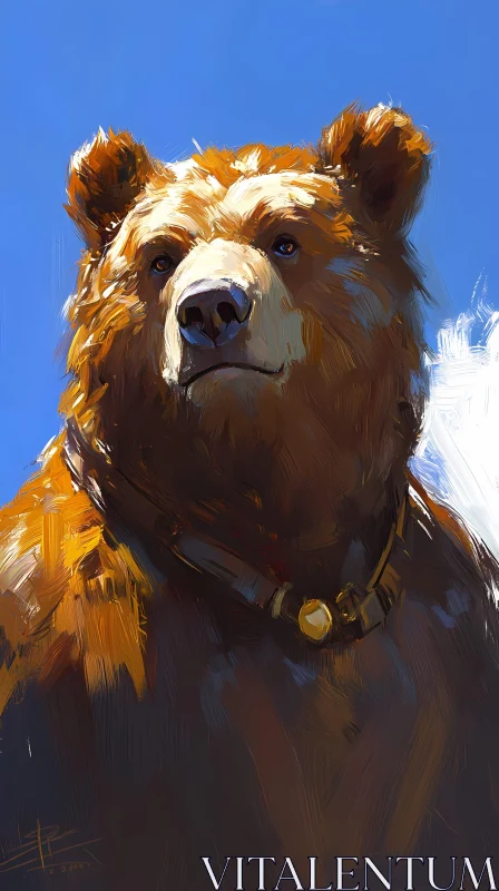 Bear Art with Collar AI Image