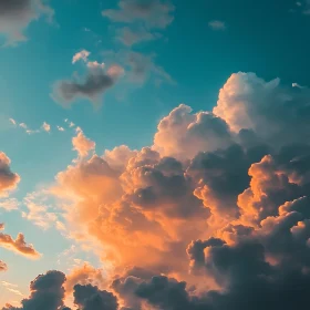 Sky with Orange Clouds during Sunset