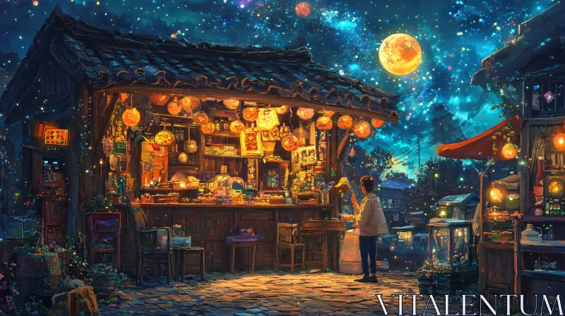 Starry Night Market AI Image