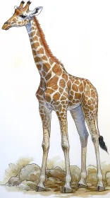 Giraffe Illustration with Natural Patterns