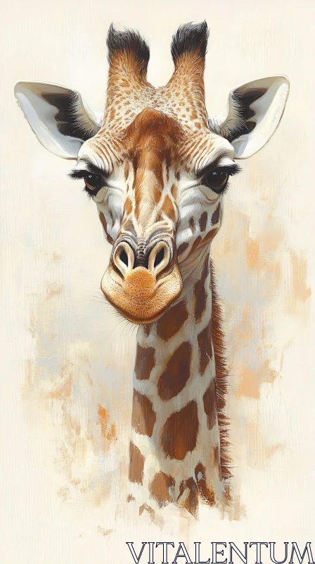 Elegant Giraffe Art AI Image