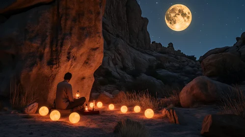 Night Meditation Under the Moon