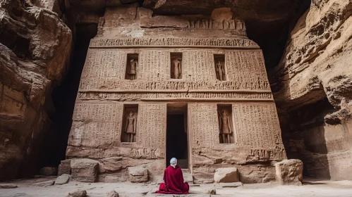 Meditating at the Ancient Temple