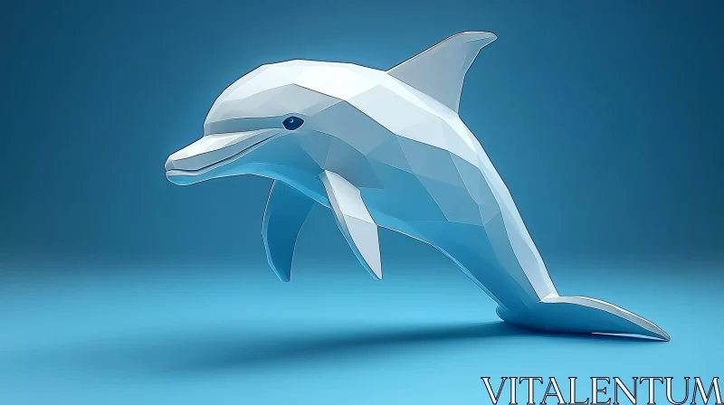 Modern Dolphin Origami Art AI Image