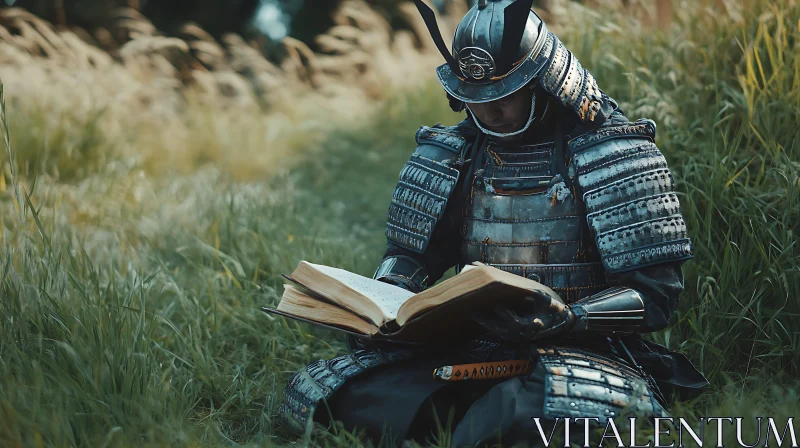 AI ART Warrior's Respite: A Literary Samurai