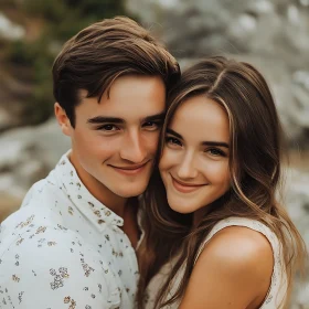 Romantic Couple Smiling Together