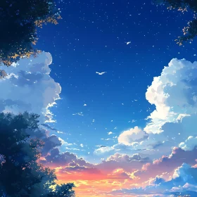Picturesque Sky View at Sunset