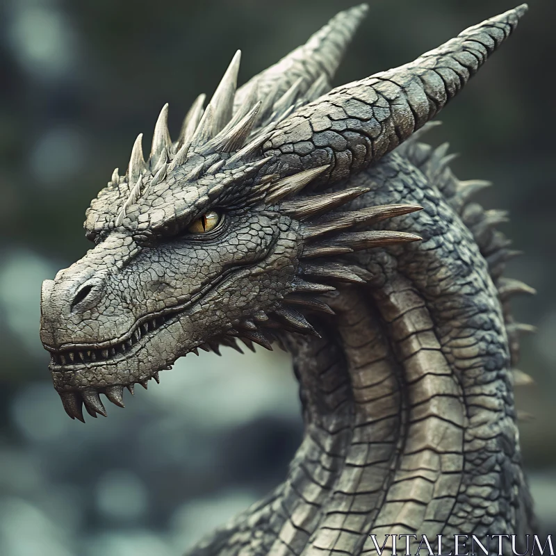 Detailed Dragon Portrait Mythical Creature AI Image