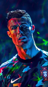 Cristiano Ronaldo Vibrant Color Portrait