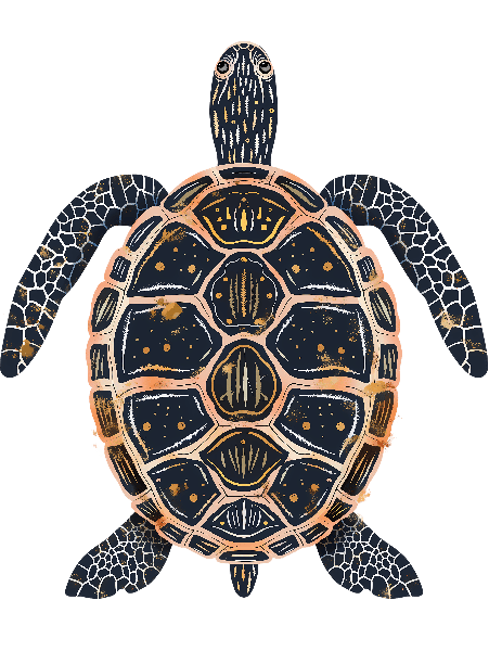 Artistic Turtle Illustration POD Design