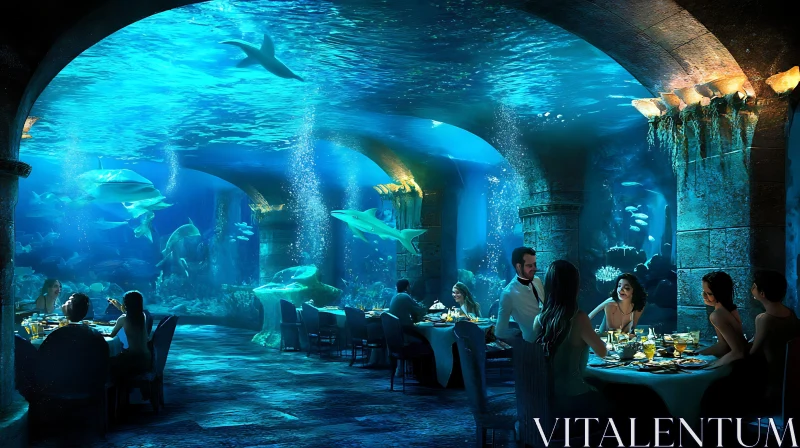 Immersive Underwater Dining Experience AI Image