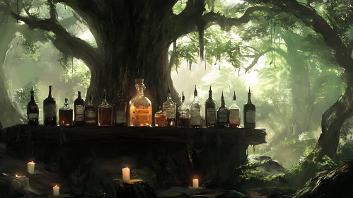 Bottles in Forest