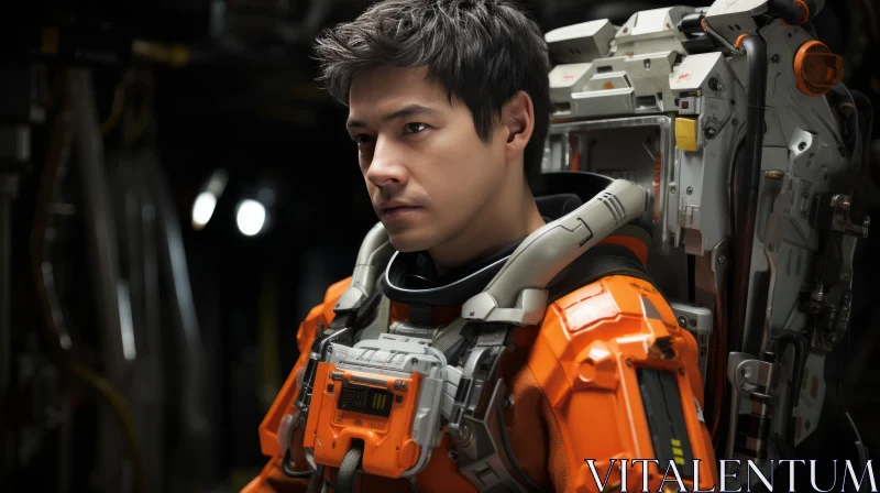 Astronaut in Orange Spacesuit: A Cosmic Adventure AI Image
