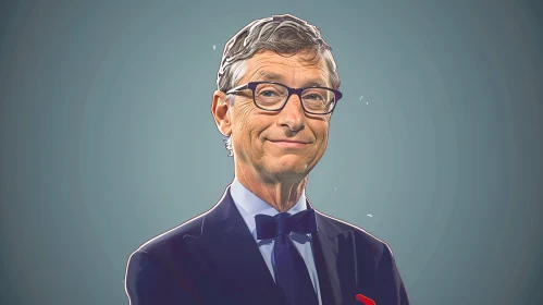 Bill Gates Digital Portrait