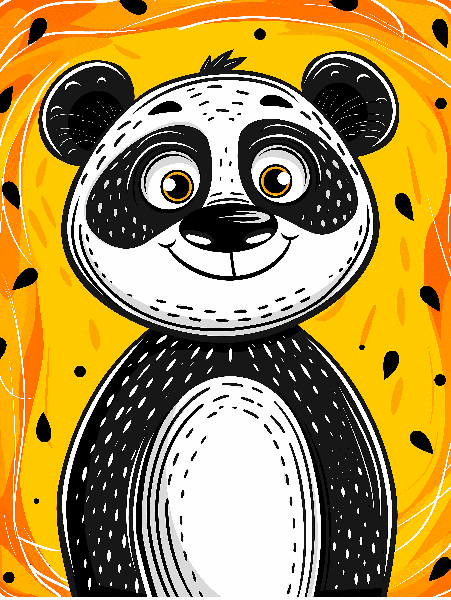 POD Design Vibrant Panda T-Shirt Art